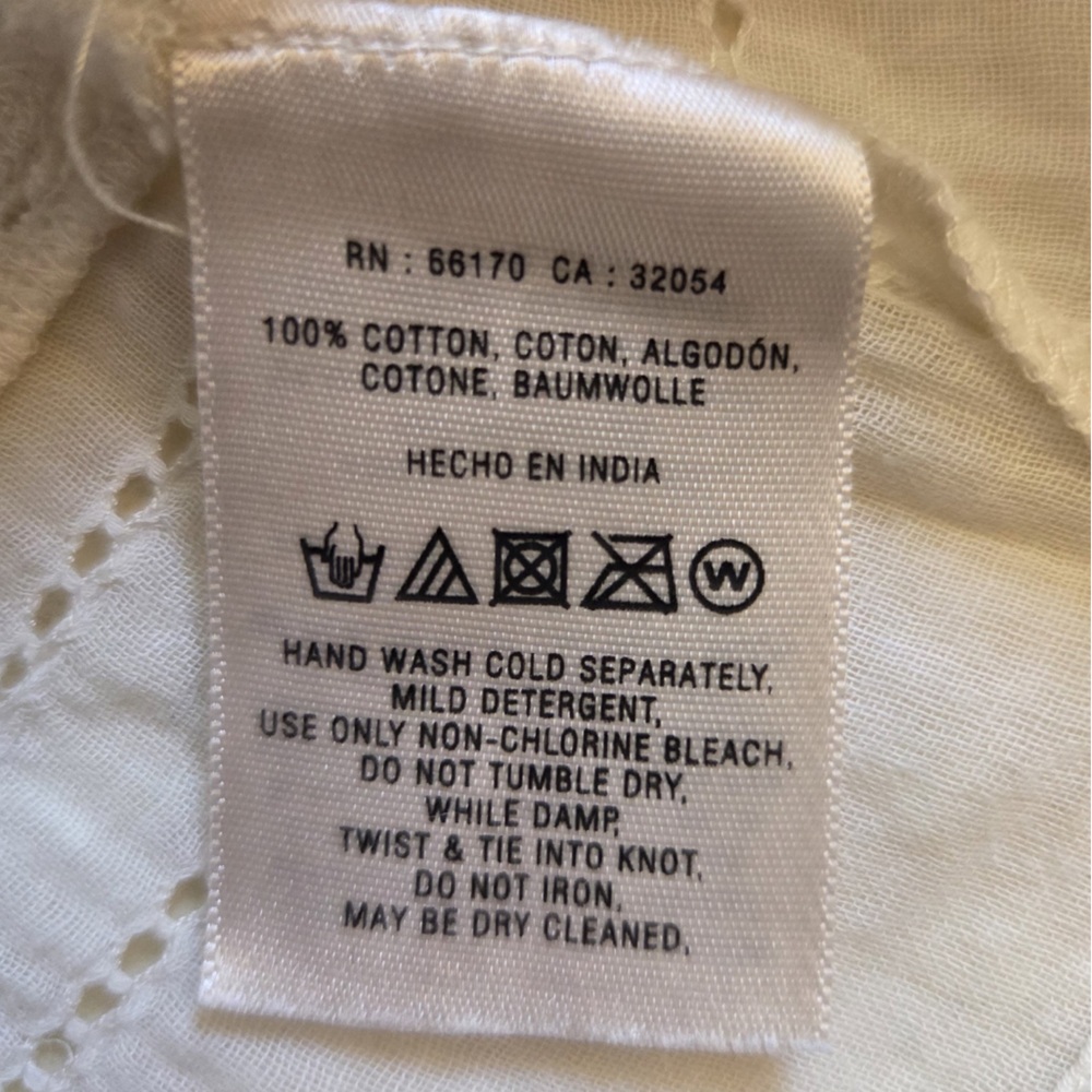Anthropologie White Blouse with Yellow Embroidery - Picture 4 of 5